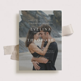 Parker formele foto bruiloft uitnodiging