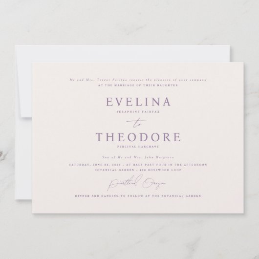 Parker Formele Landschap Huwelijksuitnodiging Kaart (Voorkant)
