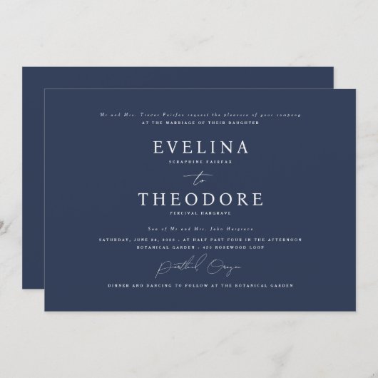 Parker Formele Landschap Huwelijksuitnodiging Kaart (Voorkant / Achterkant)