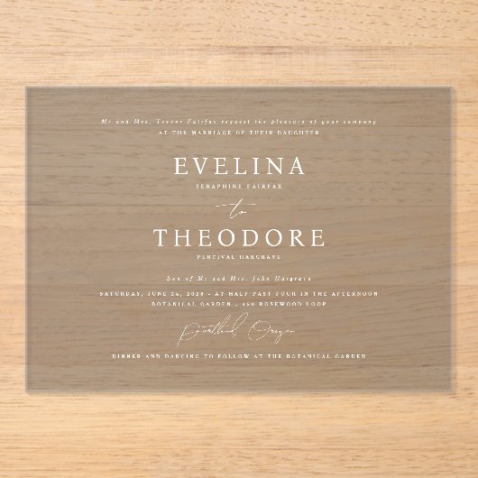 Parker formele landschapsbruiloft uitnodiging (Voorkant)