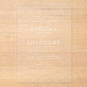 Parker formele portret acryl bruiloft uitnodiging (Voorkant)