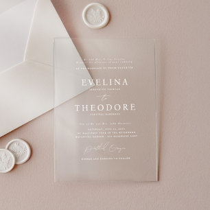 Parker formele portret acryl bruiloft uitnodiging