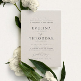 Parker formele portret bruiloft uitnodiging