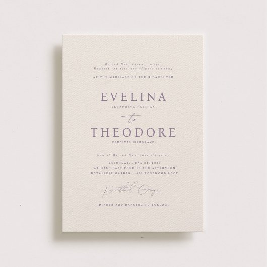 Parker formele portret bruiloft uitnodiging
