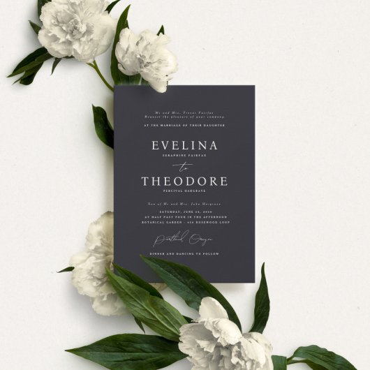Parker formele portret bruiloft uitnodiging