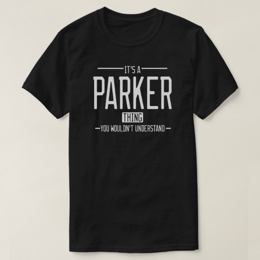 Parker grappige achternaam grappige familie t-shirt (Design voorkant)