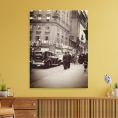 Parker House Hotel Boston 1930's Street Scene Car Canvas Afdruk (Insitu (Woonkamer))