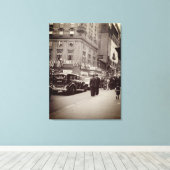 Parker House Hotel Boston 1930's Street Scene Car Canvas Afdruk (Insitu (Houten vloer))