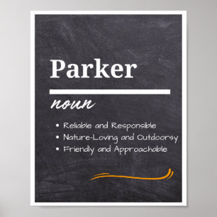 Parker, jongen gepersonaliseerde naam definitie poster