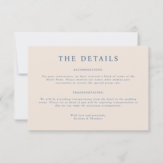 Parker Landscape Bruiloft Details Kaart (Voorkant)