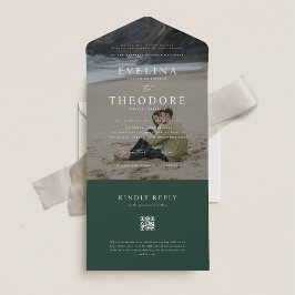 Parker Modern Photo Seal en Verstuur Trouwen All In One Uitnodiging