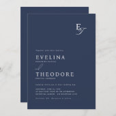 Parker Monogram bruiloft uitnodiging (Voorkant / Achterkant)