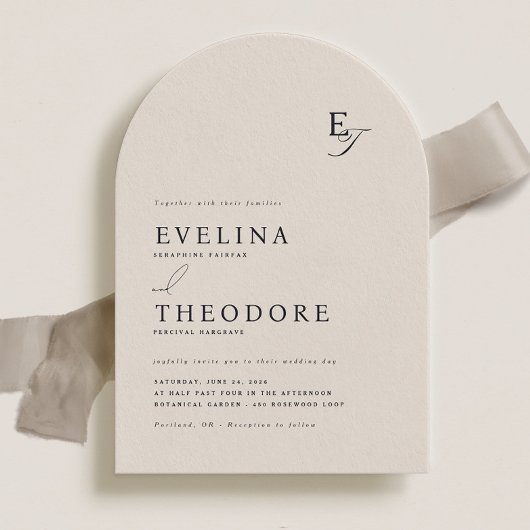 Parker Monogram bruiloft uitnodiging
