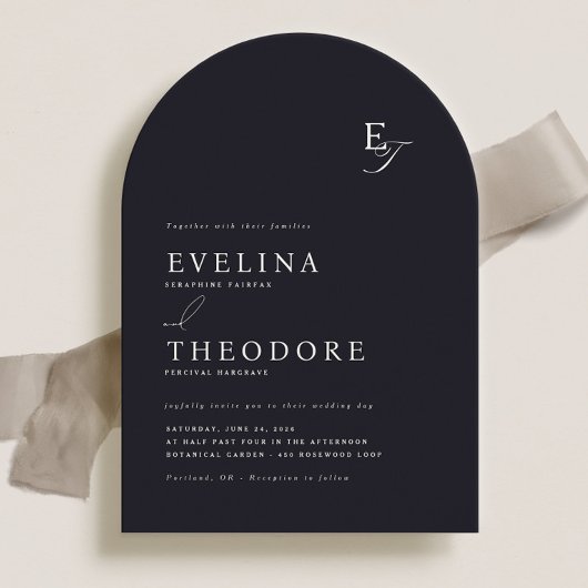 Parker Monogram bruiloft uitnodiging