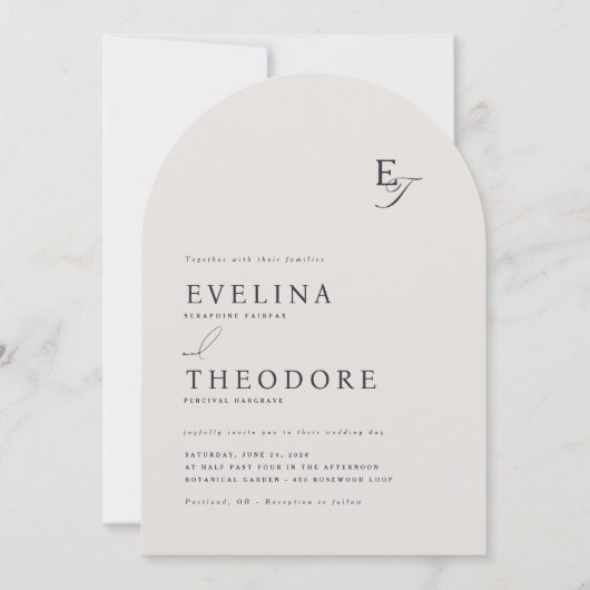 Parker Monogram bruiloft uitnodiging (Voorkant)