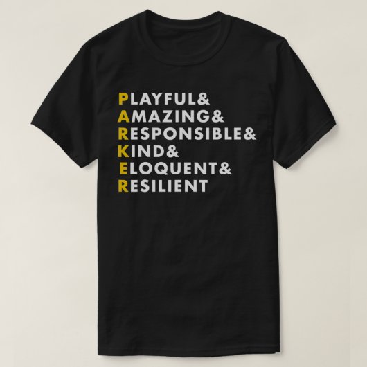 Parker Personalized Name Gift T-shirt (Design voorkant)