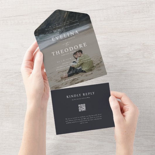 Parker Photo Seal en verzend bruiloft uitnodiging (Afscheurbaar)