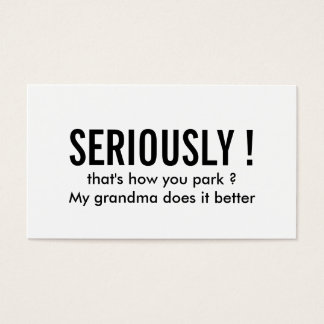 Parkeren Grappig Eenvoudig Zwart Visitekaartje