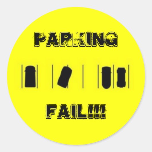 PARKEREN MISLUKT!!! RONDE STICKER (Voorkant)
