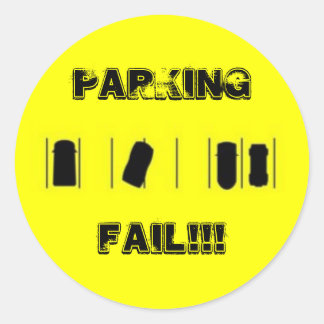 PARKEREN MISLUKT!!! RONDE STICKER