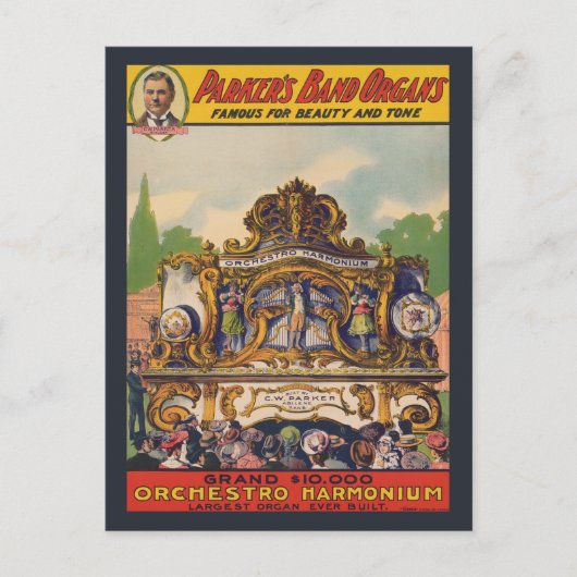 Parker's band orgel, beroemd om schoonheid en toon briefkaart (Voorkant)