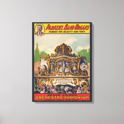 Parker's band orgel, beroemd om schoonheid en toon canvas afdruk (Voorkant)