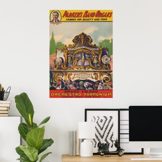 Parker's band orgel, beroemd om schoonheid en toon poster (Thuiskantoor)