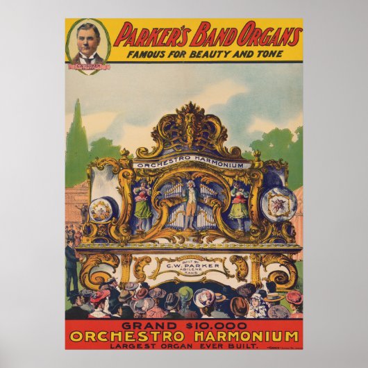 Parker's band orgel, beroemd om schoonheid en toon poster (Voorkant)