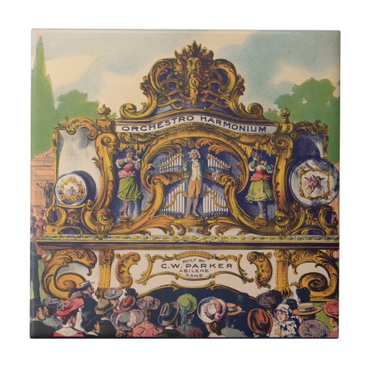 Parker's band orgel, beroemd om schoonheid en toon tegeltje (Voorkant)