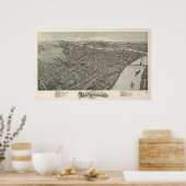 Parkersburg W. Virginia 1899 Antiek Panoramic Map Poster (Keuken)