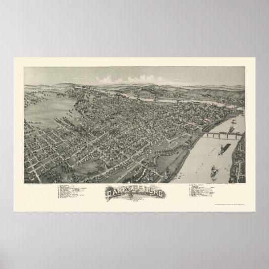 Parkersburg, WV Panorama - 1899 Poster (Voorkant)
