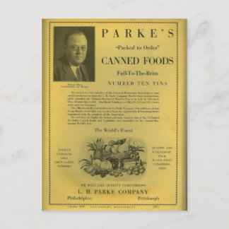 Parke's Canned Foods Briefkaart