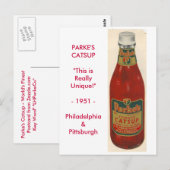 PARKE'S CATSUP BRIEFKAART (Voorkant / Achterkant)