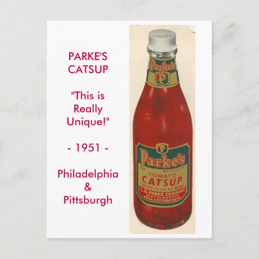 PARKE'S CATSUP BRIEFKAART (Voorkant)