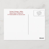 Parke's  retailkoffiebak van 1890 briefkaart (Achterkant)