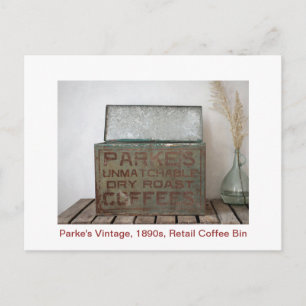 Parke's retailkoffiebak van 1890 briefkaart
