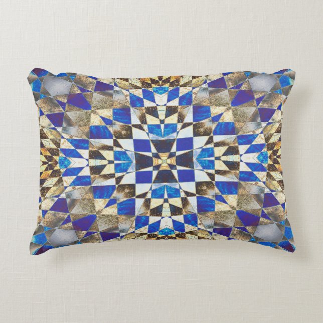 Parket blauw accentkussen accent kussen (Voorkant)