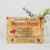 Parketpapier Bloedplaatje Haunted House Kaart (Staand voorkant)