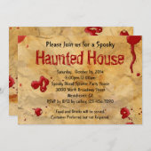 Parketpapier Bloedplaatje Haunted House Kaart (Voorkant / Achterkant)