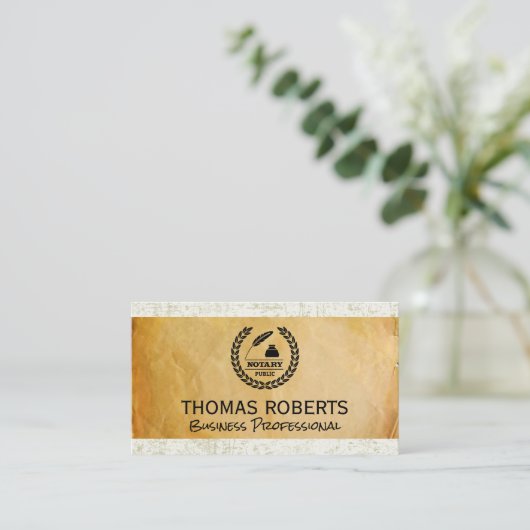 Parketpapier | Notarische publieke Logo Visitekaartje (Staand voorkant)