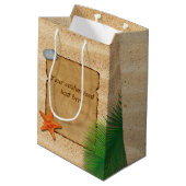 Parkette op zand-achtergrond - Gemiddelde Gift Bag Medium Cadeauzakje (Achterkant Gekanteld)