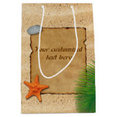 Parkette op zand-achtergrond - Gemiddelde Gift Bag Medium Cadeauzakje (Voorkant)