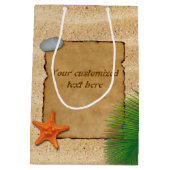 Parkette op zand-achtergrond - Gemiddelde Gift Bag Medium Cadeauzakje (Achterkant)