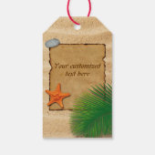 Parketting op de zand-achtergrond - Label met cade Cadeaulabel (Achterkant)