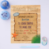 Parketting op zand - Beach Party Event Flyer (Enkel)
