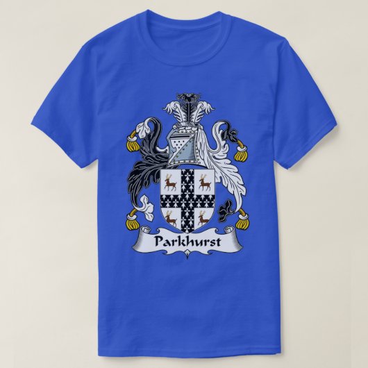 Parkhurst Coat of Arms Family Crest T-shirt (Design voorkant)