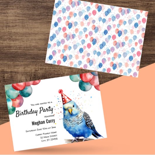 Parkiet Budgie Pet Bird Budgerigar Verjaardagsfees Kaart