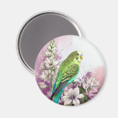 Parkiet en bloemen magneet (Voorkant / Achterkant)