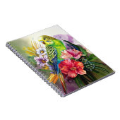 Parkiet en bloemen Notitieboek (Rechterzijde)