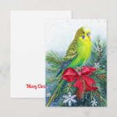 Parkiet en kerstboog kerst Kaart (Voorkant / Achterkant)